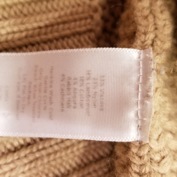 Talbots Tan Khaki Cardigan Sweater Sz S/M - Picture 7 of 9